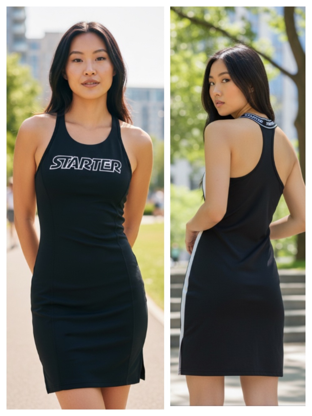 Starter Black Label Sz Small Dress Black White Racerback Athletic Tennis Core